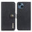 KHAZNEH For iPhone 15 Plus Cowhide Texture Shockproof Stand Cover Leather Wallet Phone Case - Black - 1