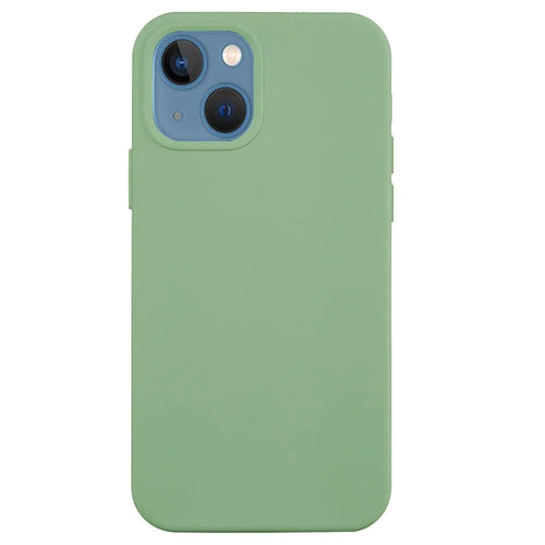 For iPhone 15 Plus Liquid Silicone Anti-drop Phone Case Soft Lining Back Cover - Mint Green - 1