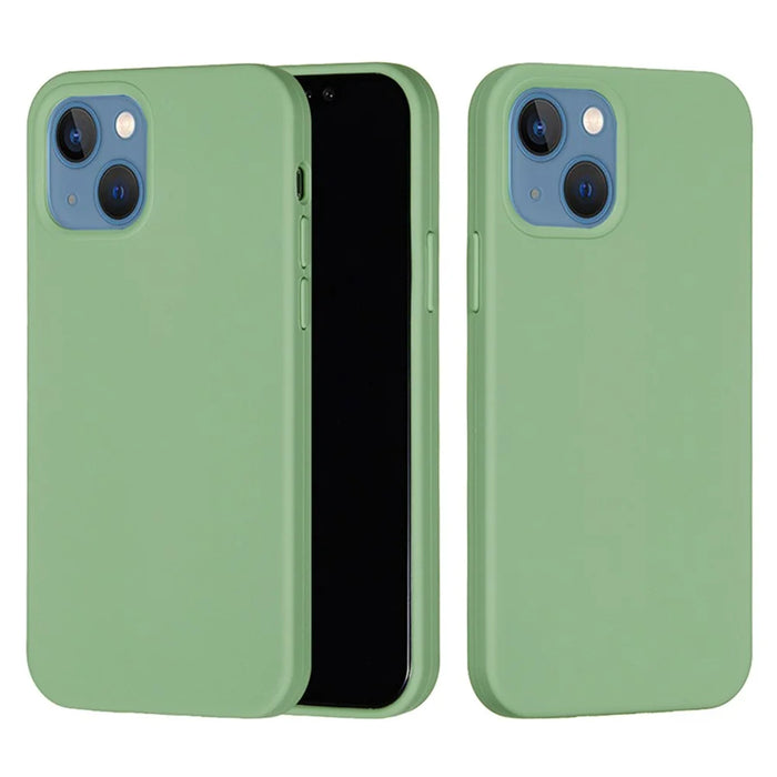 For iPhone 15 Plus Liquid Silicone Anti-drop Phone Case Soft Lining Back Cover - Mint Green - 2