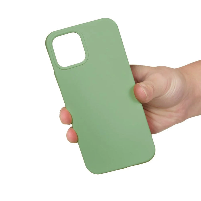 For iPhone 15 Plus Liquid Silicone Anti-drop Phone Case Soft Lining Back Cover - Mint Green - 4