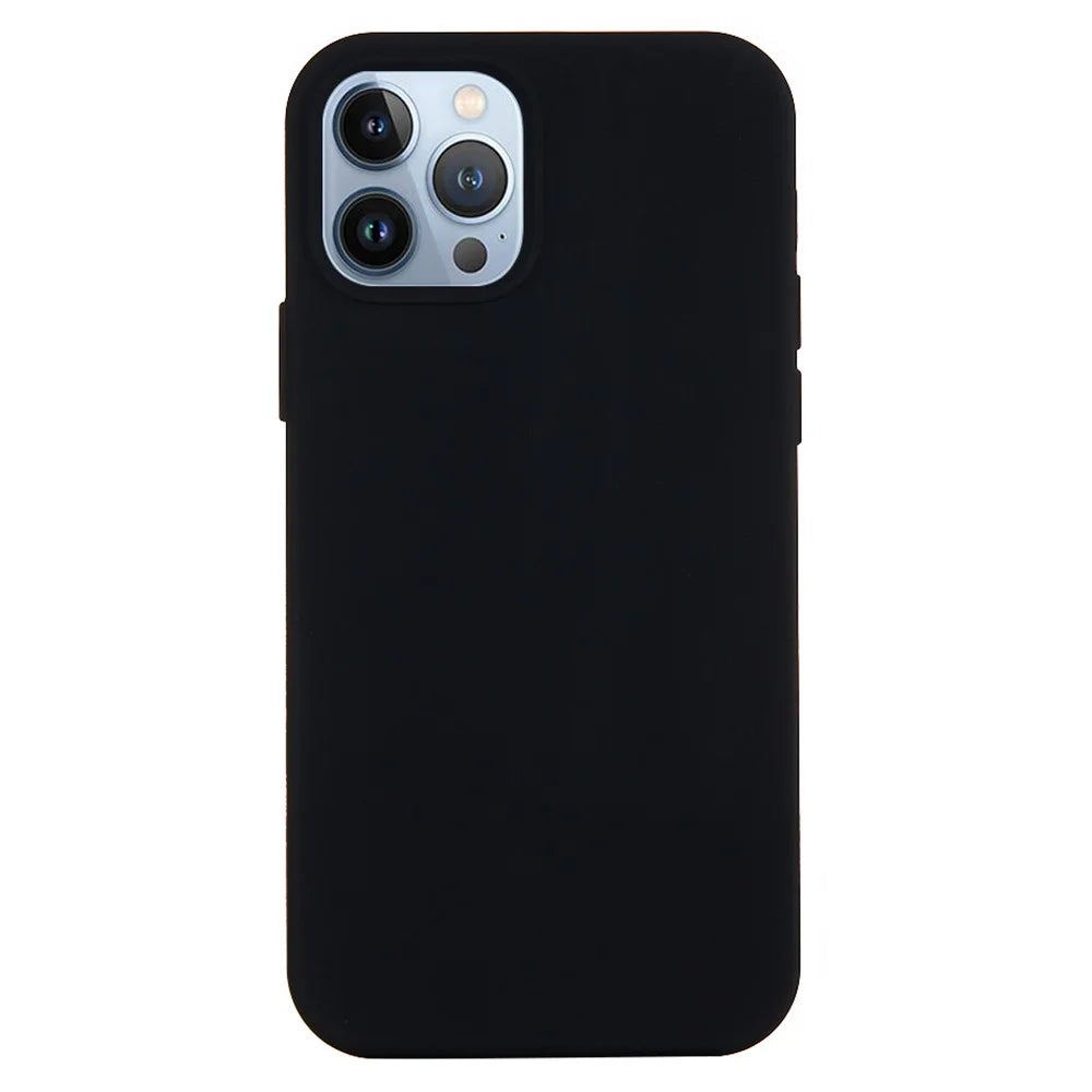For iPhone 15 Pro Liquid Silicone Phone Case Soft Lining Anti-scratch Back Cover - Black - 1