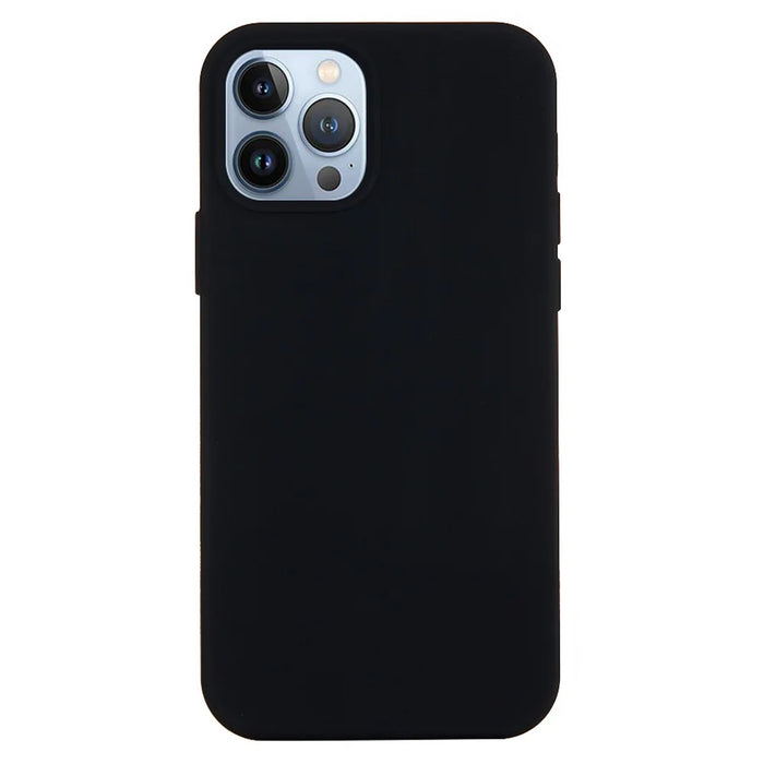 For iPhone 15 Pro Liquid Silicone Phone Case Soft Lining Anti-scratch Back Cover - Black - 1
