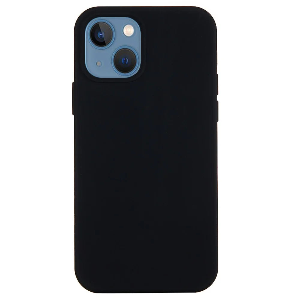 For iPhone 15 Flexible Liquid Silicone Phone Case Soft Lining Anti-drop Cover - Black - 1