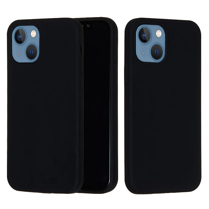 For iPhone 15 Flexible Liquid Silicone Phone Case Soft Lining Anti-drop Cover - Black - 2