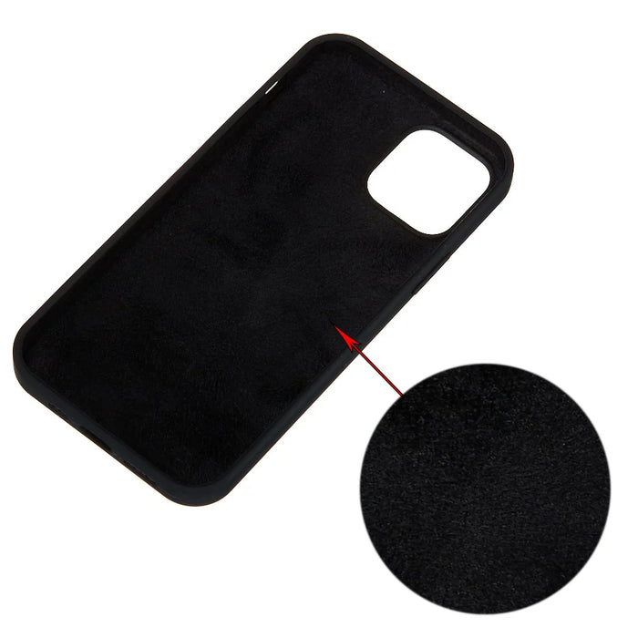 For iPhone 15 Flexible Liquid Silicone Phone Case Soft Lining Anti-drop Cover - Black - 3