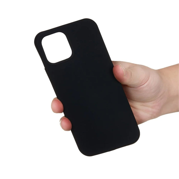 For iPhone 15 Flexible Liquid Silicone Phone Case Soft Lining Anti-drop Cover - Black - 4