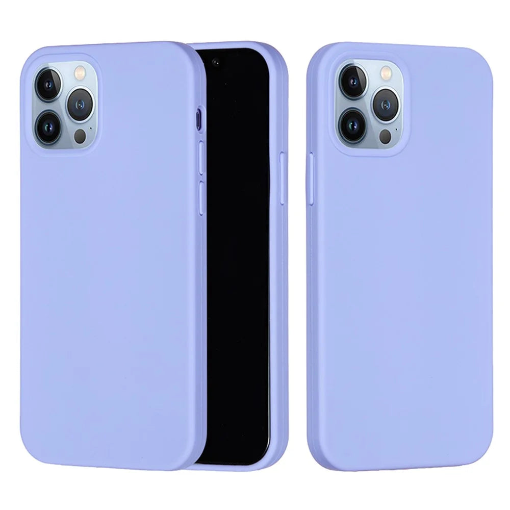 For iPhone 15 Pro Max Liquid Silicone Soft Lining Back Cover Anti-drop Phone Case - Light Purple - 2