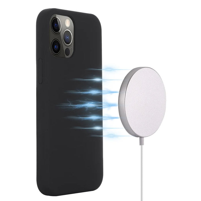 For iPhone 15 Pro Compatible with MagSafe Wireless Charging Phone Case Soft Anti-scratch Silicone Cover - Black - 2