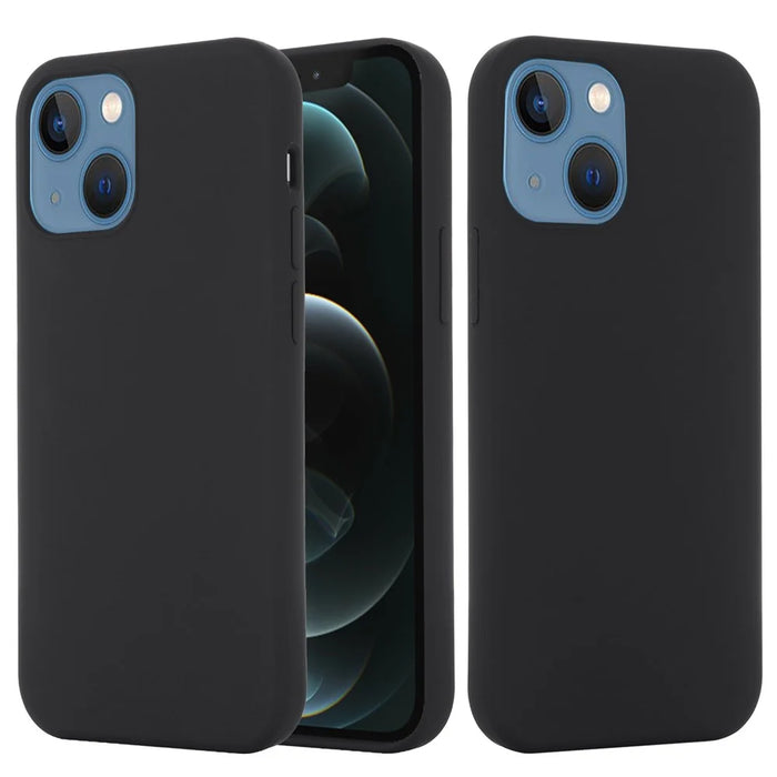 For iPhone 15 Soft Silicone Phone Case Slim Phone Cover Compatible with MagSafe Wireless Charging - Black - 3
