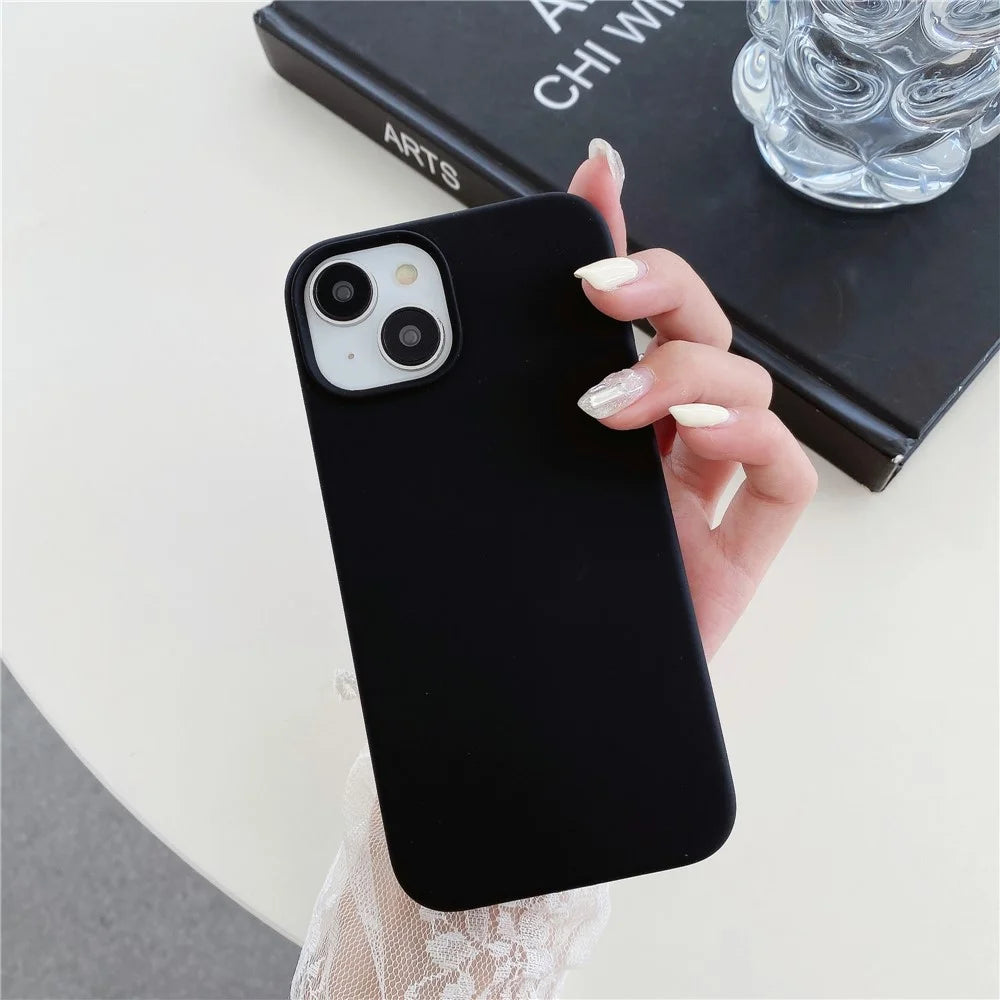 For iPhone 15 Plus Anti-Drop Phone Case Soft Silicone Phone Cover Compatible with MagSafe Wireless Charging - Black - 6