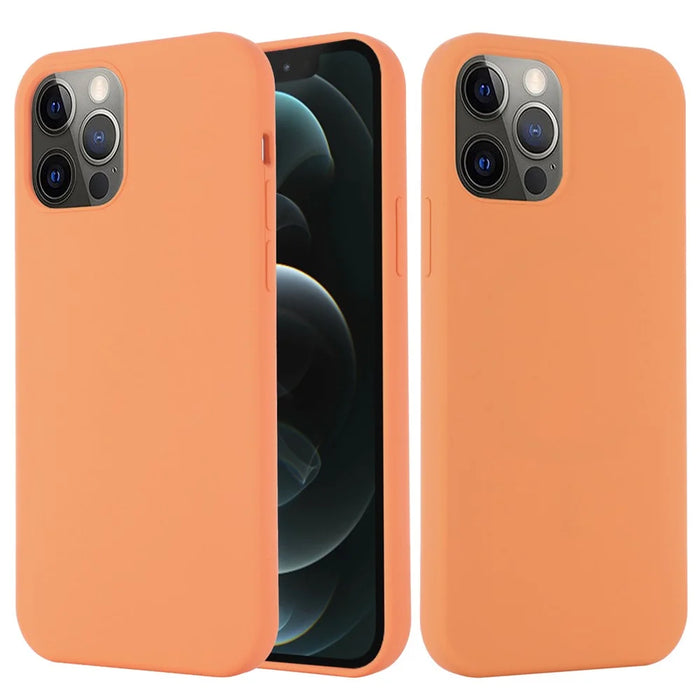 For iPhone 15 Pro Max Slim Phone Case Soft Silicone Phone Shell Compatible with MagSafe Wireless Charging - Orange - 3