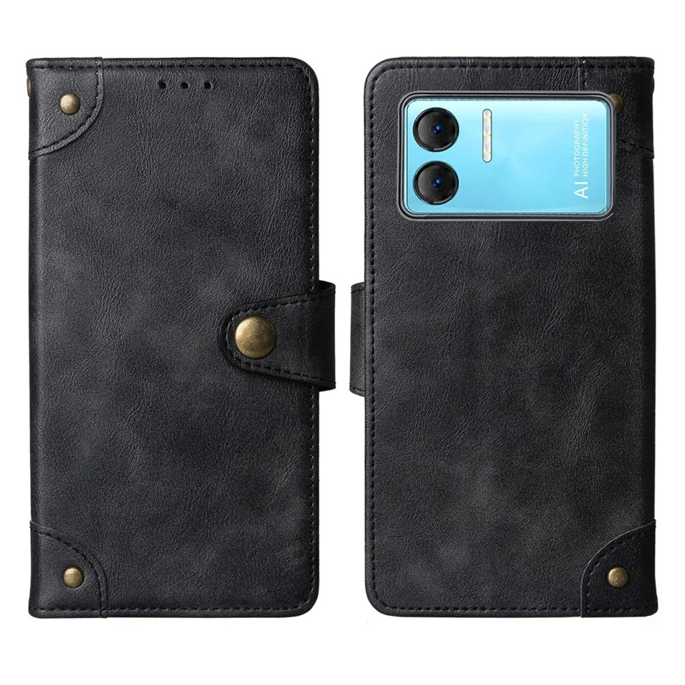 For Doogee X98 / X98 Pro PU Leather Wallet Case Full Protection Stand Phone Cover - Black - 1