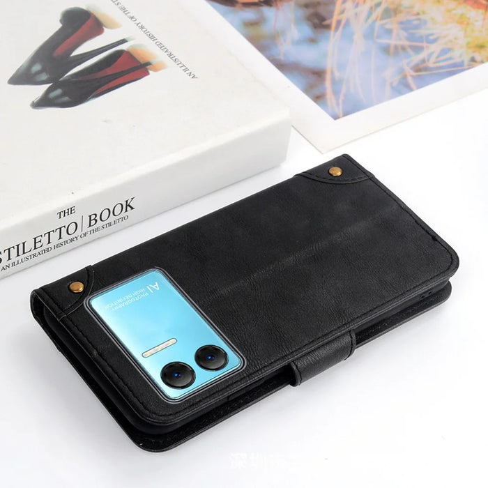 For Doogee X98 / X98 Pro PU Leather Wallet Case Full Protection Stand Phone Cover - Black - 3