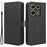 For Infinix Note 30 Pro 4G X678B Diamond Texture PU Leather Stand Case Anti-Drop Wallet Cover - Black - 1