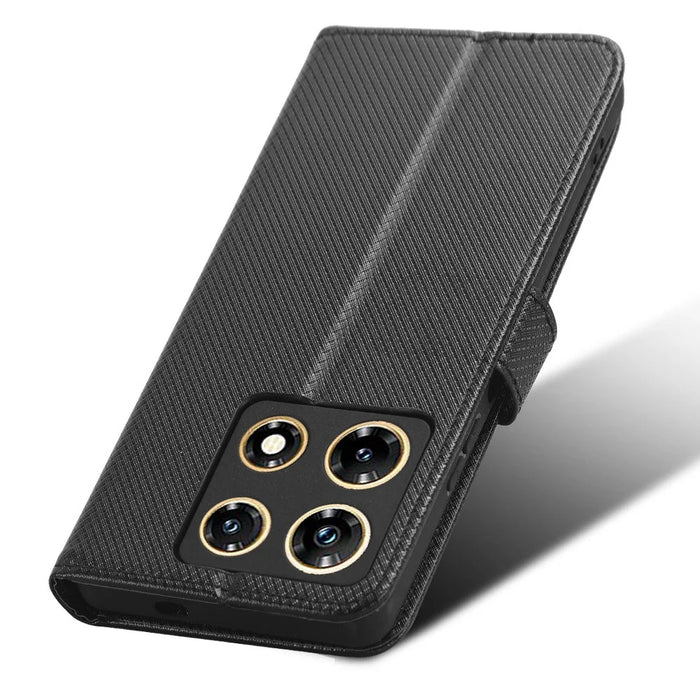 For Infinix Note 30 Pro 4G X678B Diamond Texture PU Leather Stand Case Anti-Drop Wallet Cover - Black - 4