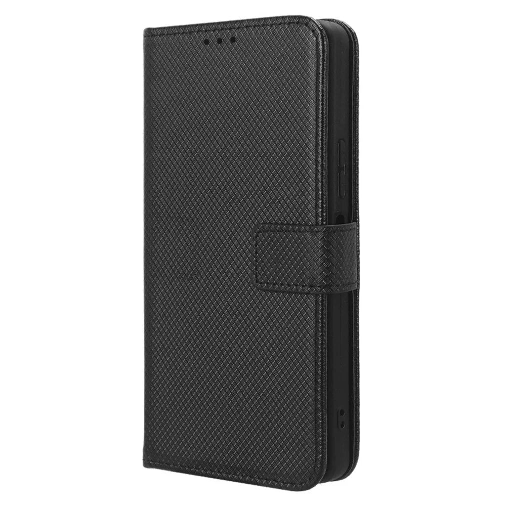 For Infinix Note 30 Pro 4G X678B Diamond Texture PU Leather Stand Case Anti-Drop Wallet Cover - Black - 5