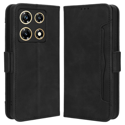 For Infinix Note 30 Pro 4G X678B Multiple Card Slots Drop-Proof Cover PU Leather Stand Wallet Phone Case - Black - 1
