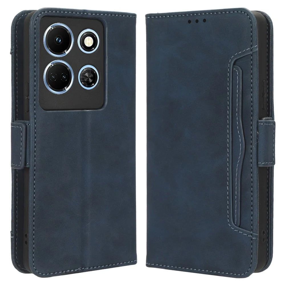 For Infinix Note 30 5G X6711 Flip Stand Phone Case  Multiple Card Slots PU Leather Wallet Cover - Blue - 1