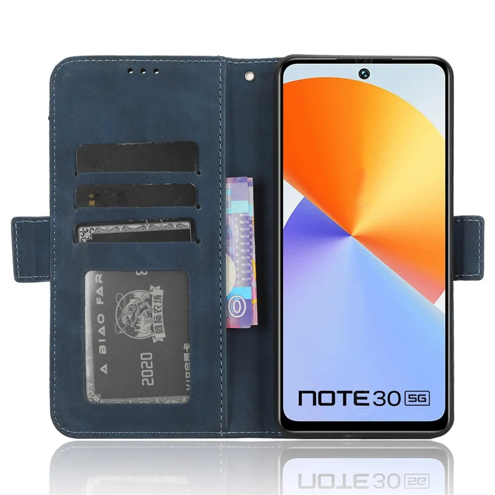 For Infinix Note 30 5G X6711 Flip Stand Phone Case  Multiple Card Slots PU Leather Wallet Cover - Blue - 2