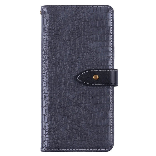 IDEWEI For Doogee X98 Crocodile Texture Stand PU Leather Wallet Phone Cover Phone Shell - Grey - 1