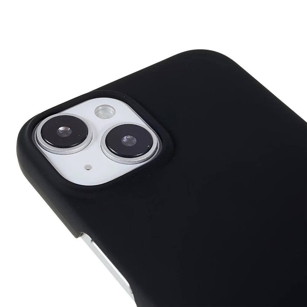 For iPhone 15 Plus Rubberized Hard PC Back Cover Anti-scratch Phone Case - Black - 6