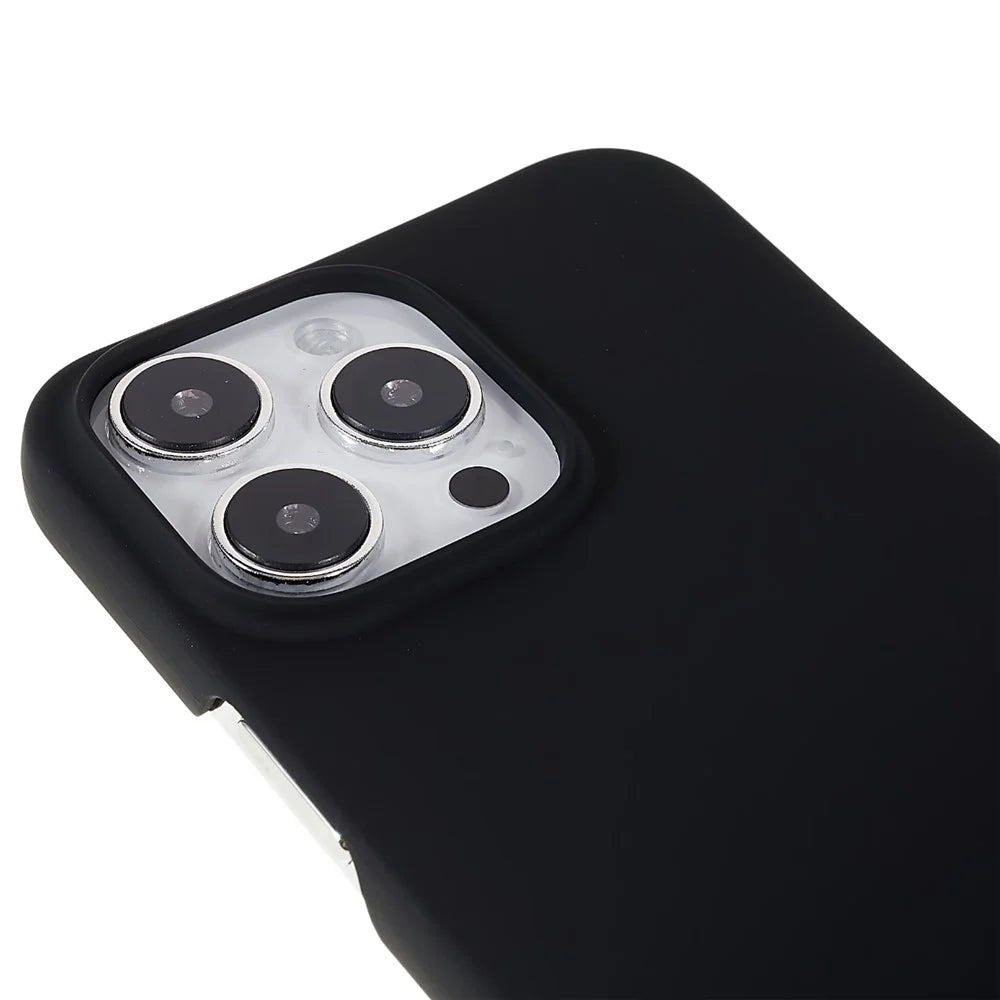 For iPhone 15 Pro Max Rubberized Cell Phone Case Scratch-resistant PC Protective Phone Cover - Black - 6