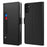 PU Leather + TPU Stand Case for Samsung Galaxy A34 5G , Card Holder Mirror Design Phone Cover - Black - 1