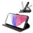 For Samsung Galaxy A34 5G Card Holder PU Leather Phone Case Foldable Stand Phone Cover - Black - 3