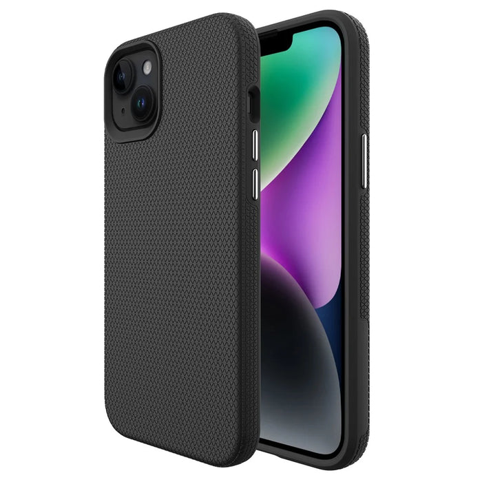 Four Corner Anti-drop Phone Case for iPhone 15 , TPU+PC Protective Phone Cover - Black - 1