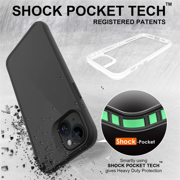 Combat X Mode Series for iPhone 15 Four Corner Shockproof Phone Case TPU + PC Back Cover - Black - 3