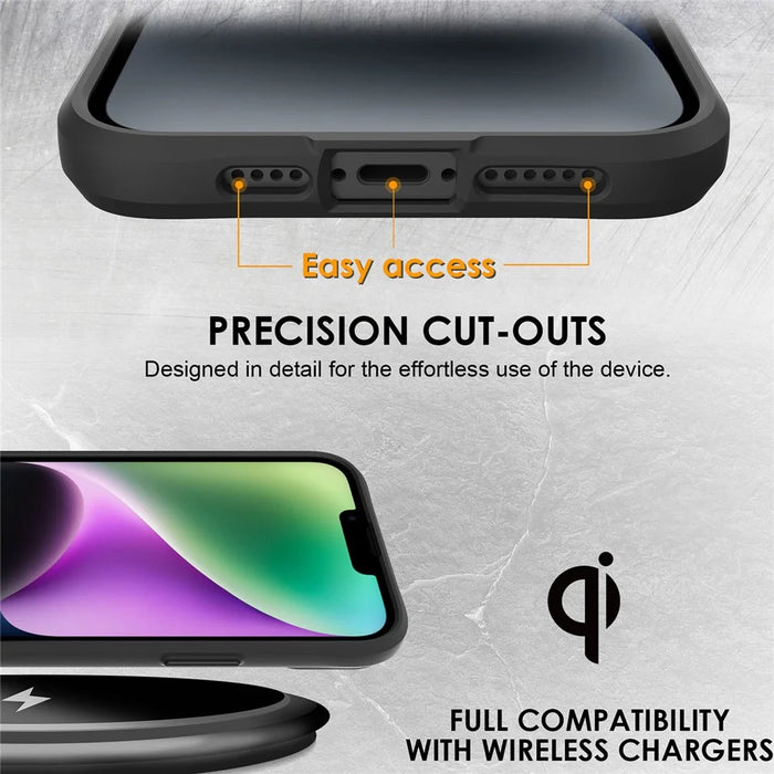 Combat X Mode Series for iPhone 15 Four Corner Shockproof Phone Case TPU + PC Back Cover - Black - 4