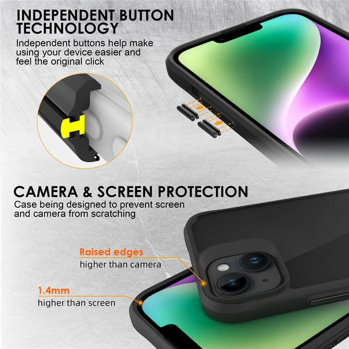 Combat X Mode Series for iPhone 15 Four Corner Shockproof Phone Case TPU + PC Back Cover - Black - 6