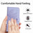 HT04 Stand Shell for iPhone 15 Pro Sunflower Imprint Leather Wallet Phone Case with Shoulder Strap - Light Purple - 5