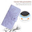 HT04 Stand Shell for iPhone 15 Pro Sunflower Imprint Leather Wallet Phone Case with Shoulder Strap - Light Purple - 6