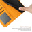 HT04 For iPhone 15 Plus Anti-drop Phone Leather Wallet Case Sunflower Pattern Stand Cover with Hand Strap - Yellow - 6