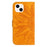 HT04 For iPhone 15 Plus Anti-drop Phone Leather Wallet Case Sunflower Pattern Stand Cover with Hand Strap - Yellow - 7