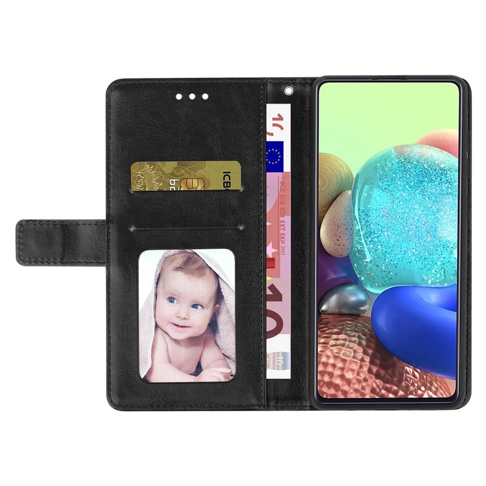 HT01 Phone Case for iPhone 15 Pro Max Y-shaped Line Imprinting Wallet Stand PU Leather Cover - Black - 2