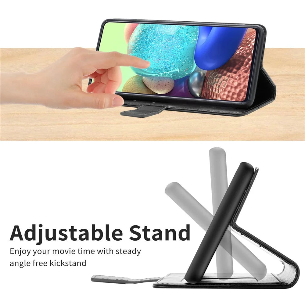 HT01 Phone Case for iPhone 15 Pro Max Y-shaped Line Imprinting Wallet Stand PU Leather Cover - Black - 3