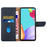 HT02 For iPhone 15 Plus Wallet Stand Case Genuine Cow Leather Nappa Texture Phone Cover - Blue - 2