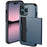 Phone Case with Slide Card Holder for iPhone 15 Pro Max , Anti-scratch TPU + PC Phone Cover - Navy Blue - 2