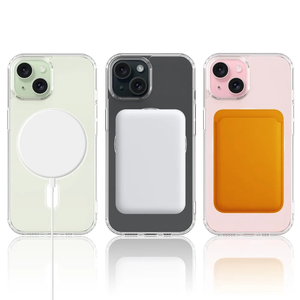 Clear Phone Case for iPhone 15 , Magnetic Ring Acrylic+TPU Phone Shell Cover Compatible with MagSafe - 4