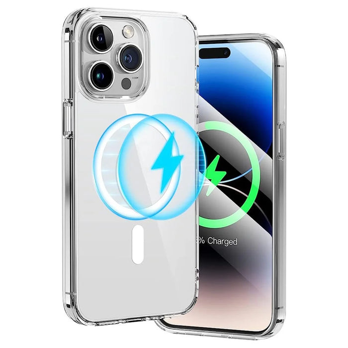 For iPhone 15 Pro Max Mobile Phone Case Clear Design Magnetic Ring Acrylic+TPU Phone Shell Cover Compatible with MagSafe - 2