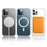 For iPhone 15 Pro Max Mobile Phone Case Clear Design Magnetic Ring Acrylic+TPU Phone Shell Cover Compatible with MagSafe - 7