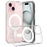 For iPhone 15 Plus Magnetic Ring Design Clear Phone Cover Case Acrylic+TPU Phone Shell Compatible with MagSafe - 1
