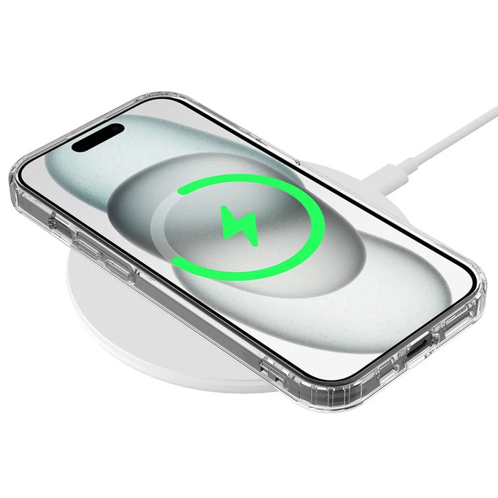 For iPhone 15 Plus Magnetic Ring Design Clear Phone Cover Case Acrylic+TPU Phone Shell Compatible with MagSafe - 3