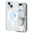 For iPhone 15 Plus Magnetic Ring Design Clear Phone Cover Case Acrylic+TPU Phone Shell Compatible with MagSafe - 7