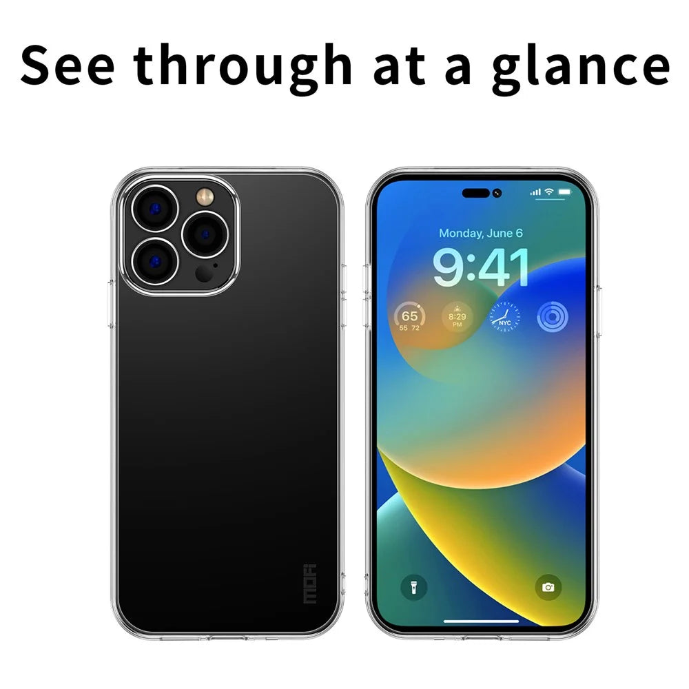 MOFI Transparent Phone Cover for iPhone 15 Pro Max , Anti-scratch Protective TPU Phone Case - 4