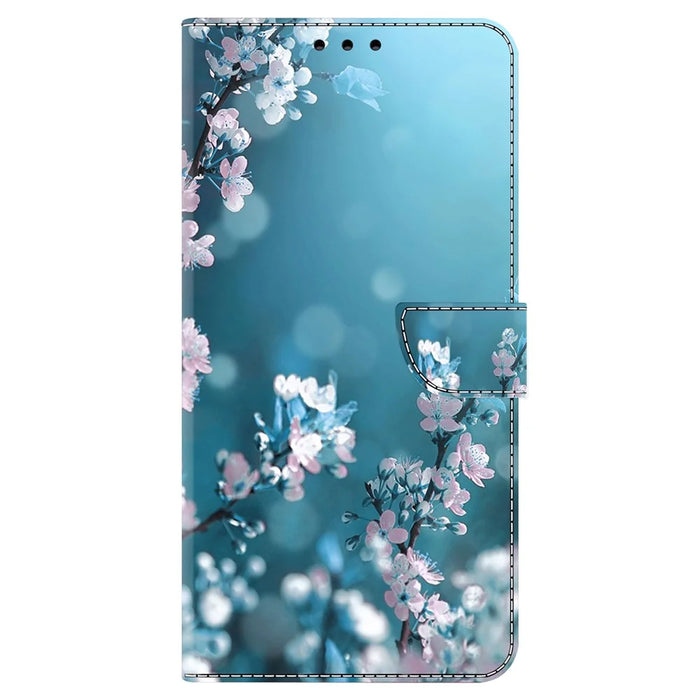 For Samsung Galaxy A34 5G Flip Protective Case 3D Pattern Printed PU Leather Stand Wallet Phone Cover - Plum Blossoms - 7