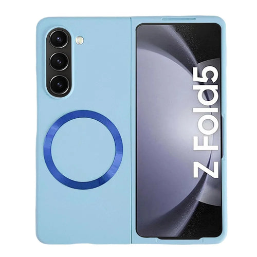 For Samsung Galaxy Z Fold5 5G Magnetic Phone Case Skin-touch PC Slim Cover - Baby Blue - 1