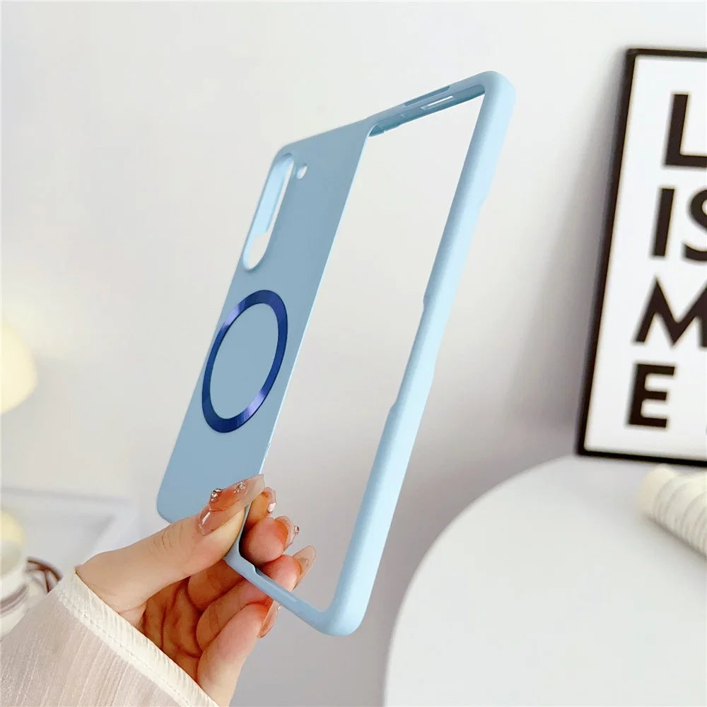For Samsung Galaxy Z Fold5 5G Magnetic Phone Case Skin-touch PC Slim Cover - Baby Blue - 4